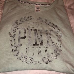 Pink studded green sweater Size Large